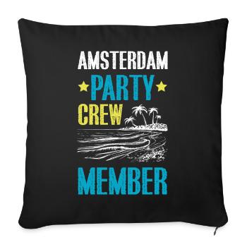 Amsterdam Party Crew - Housse de coussin décorative 45 x 45 cm - noir - Devant