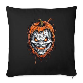 Creepy Horror Halloween Pumpkin Design - Sofa pillowcase 17,3'' x 17,3'' (45 x 45 cm) - black - Front