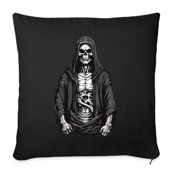 Halloween Grim Reaper Skeleton Skull Design - Sofa pillowcase 17,3'' x 17,3'' (45 x 45 cm) - black - Front