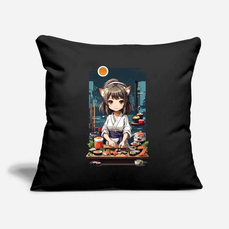 Anime Sushi Master Kawaii Kemonomimi Chef Design Sofa pillowcase 17,3'' x 17,3'' (45 x 45 cm)