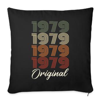 1979 Cadeau D'anniversaire Vintage Original 1979 - Housse de coussin décorative 45 x 45 cm - noir - Devant