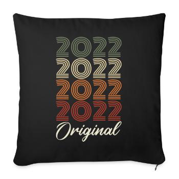 2022 Cadeau D'anniversaire Vintage Original 2022 - Housse de coussin décorative 45 x 45 cm - noir - Devant
