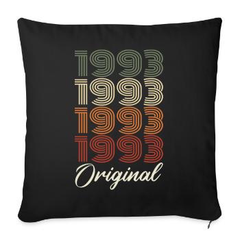 1993 Cadeau D'anniversaire Vintage Original 1993 - Housse de coussin décorative 45 x 45 cm - noir - Devant