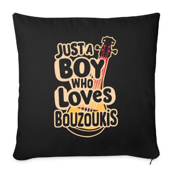 Bouzouki Instrument Gift - Sofa pillowcase 17,3'' x 17,3'' (45 x 45 cm) - black - Front
