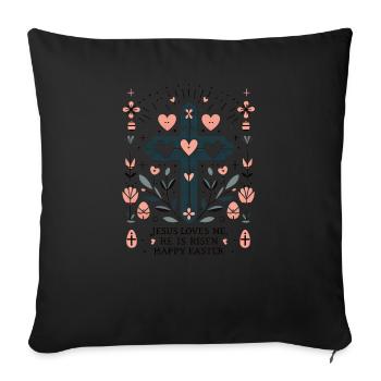 Croix de Pâques Bloom - Housse de coussin décorative 45 x 45 cm - noir - Devant