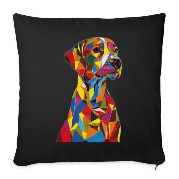 Dog - Sofa pillowcase 17,3'' x 17,3'' (45 x 45 cm) - black - Front