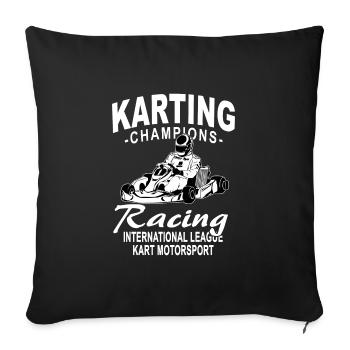 GoKart - Karting - Kart - Go Kart - Sofa pillowcase 17,3'' x 17,3'' (45 x 45 cm) - black - Front