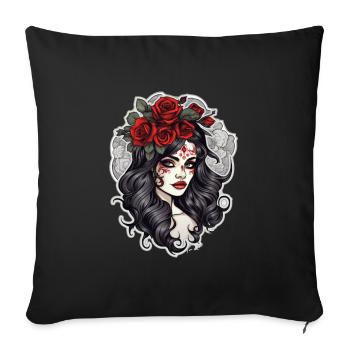 Gothic Rose Queen Illustration - Sofa pillowcase 17,3'' x 17,3'' (45 x 45 cm) - black - Front
