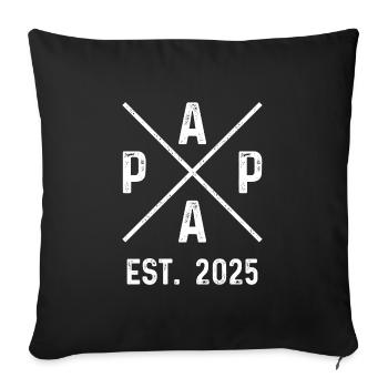 Papa Est. 2025 - Housse de coussin décorative 45 x 45 cm - noir - Devant