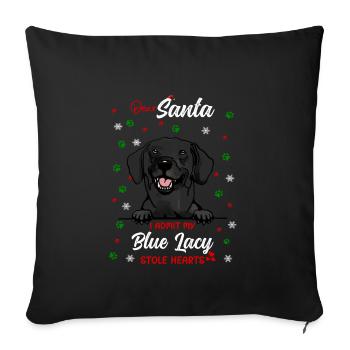 Blue Lacy Hund Weihnachten Hunderasse - Sofakissenbezug 45 x 45 cm - Schwarz - Vorne