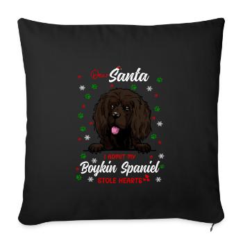 Boykin Spaniel Hund Weihnachten Hunderasse - Sofakissenbezug 45 x 45 cm - Schwarz - Vorne