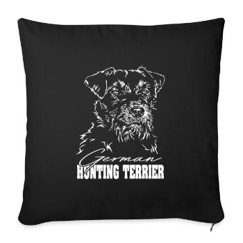 GERMAN HUNTING TERRIER Wirehaired Wilsign's Hunting Dog - Sofa pillowcase 17,3'' x 17,3'' (45 x 45 cm) - black - Front