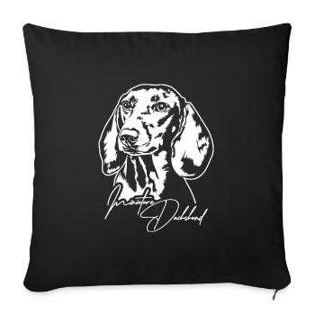 Miniature Dachshund Portrait Dog Portrait Dogs - Sofa pillowcase 17,3'' x 17,3'' (45 x 45 cm) - black - Front