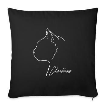Chartreux Cat Profile Cats Wilsigns - Sofa pillowcase 17,3'' x 17,3'' (45 x 45 cm) - black - Front
