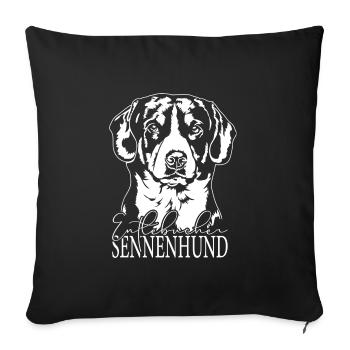 Entlebucher Sennenhund Portrait Hunde Wilsigns - Sofakissenbezug 45 x 45 cm - Schwarz - Vorne