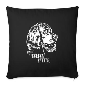 Adoré par un chien setter Gordon Wilsigns - Housse de coussin décorative 45 x 45 cm - noir - Devant