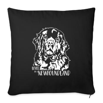 Loved by a Newfoundland Neufundländer Wilsigns - Sofa pillowcase 17,3'' x 17,3'' (45 x 45 cm) - black - Front