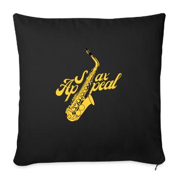 Saxofon Shirt Saxophon Spruch Sax Appeal Saxophone - Sofa pillowcase 17,3'' x 17,3'' (45 x 45 cm) - black - Front