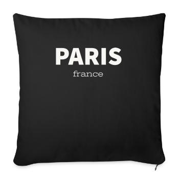 PARIS - Sofa pillowcase 17,3'' x 17,3'' (45 x 45 cm) - black - Front