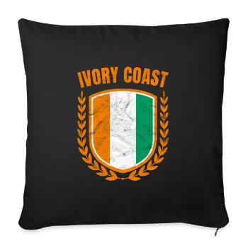 Ivory Coast - Sofa pillowcase 17,3'' x 17,3'' (45 x 45 cm) - black - Front