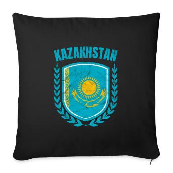 Kazakhstan - Housse de coussin décorative 45 x 45 cm - noir - Devant