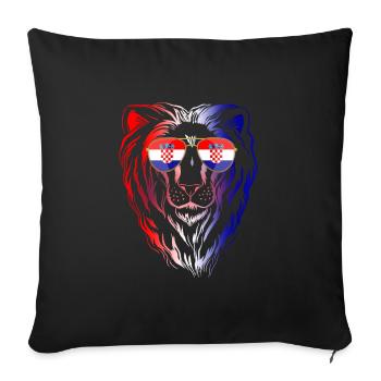 Croatia - Sofa pillowcase 17,3'' x 17,3'' (45 x 45 cm) - black - Front