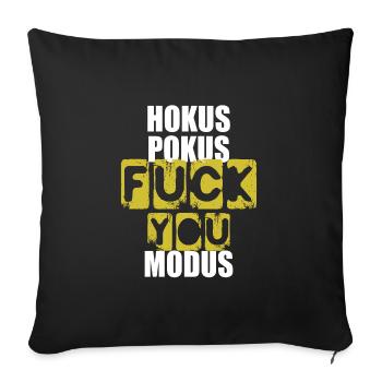 hokuspokus fuck you modus - Sofa pillowcase 17,3'' x 17,3'' (45 x 45 cm) - black - Front