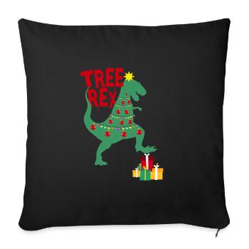 Tree Rex Xmas Geschenkidee - Sofakissenbezug 45 x 45 cm - Schwarz - Vorne