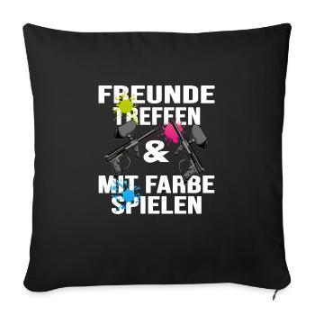 paintball gotcha paintballspieler paintball-spruch - Sofakissenbezug 45 x 45 cm - Schwarz - Vorne