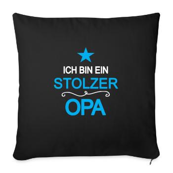 Opa Stolz Auf Enkelkinder Stolzer Großvater Opi - Sofakissenbezug 45 x 45 cm - Schwarz - Vorne