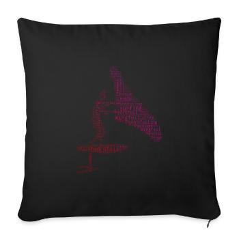 Femmes hydroptère hommes wingfoil wingfoil wingsurf - Housse de coussin décorative 45 x 45 cm - noir - Devant