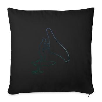hydrofoil wingsurf wingfoil Women wingsurfing - Sofa pillowcase 17,3'' x 17,3'' (45 x 45 cm) - black - Front