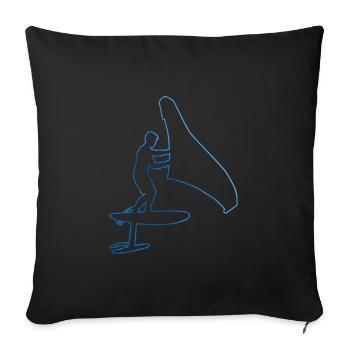 foilwing wingfoil hydrofoil wingsurf Women - Sofa pillowcase 17,3'' x 17,3'' (45 x 45 cm) - black - Front
