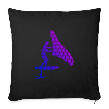 wingsurf hydroptère femmes wingsurfen wingfoil - Housse de coussin décorative 45 x 45 cm - noir - Devant