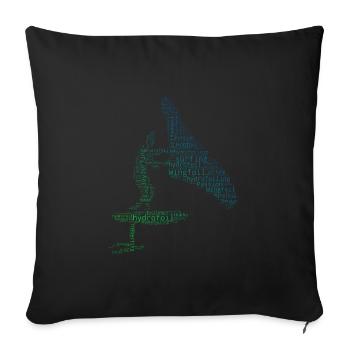 foilwing wingsurfing Women hydrofoil wingsurf - Sofa pillowcase 17,3'' x 17,3'' (45 x 45 cm) - black - Front