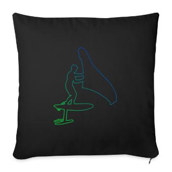 foilwing wingsurf men hydrofoil wingsurfing - Sofa pillowcase 17,3'' x 17,3'' (45 x 45 cm) - black - Front