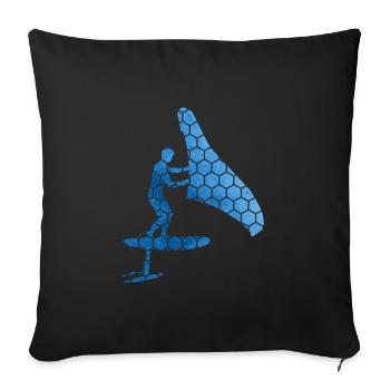 hydroptère wingsurf foilwing Hommes Femmes wingsurfe - Housse de coussin décorative 45 x 45 cm - noir - Devant