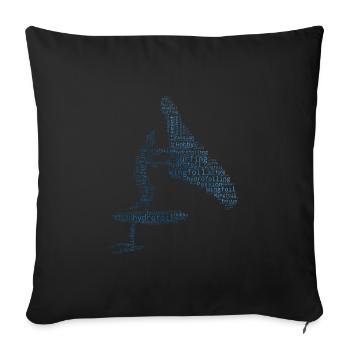 men wingfoil wingsurfen hydrofoil foilwing - Sofa pillowcase 17,3'' x 17,3'' (45 x 45 cm) - black - Front