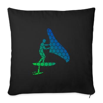 wingfoil Femmes wingsurf Hommes hydrofoil wingsurfe - Housse de coussin décorative 45 x 45 cm - noir - Devant