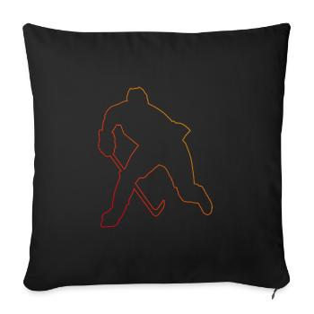 Joueur de hockey sur glace masculin Hockey sur glace Hockey sur glace - Housse de coussin décorative 45 x 45 cm - noir - Devant