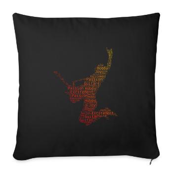 guitare électronique guitare électrique guitare classique - Housse de coussin décorative 45 x 45 cm - noir - Devant