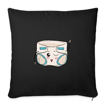 Baby Diaper Birth Gift - Sofa pillowcase 17,3'' x 17,3'' (45 x 45 cm) - black - Front