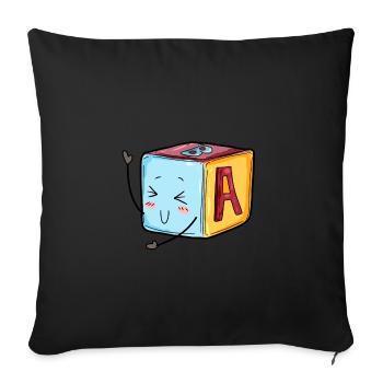 Baby Playwfel Birth Gift - Sofa pillowcase 17,3'' x 17,3'' (45 x 45 cm) - black - Front