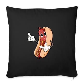 Hot Dog Food Gourmet Gift - Sofa pillowcase 17,3'' x 17,3'' (45 x 45 cm) - black - Front