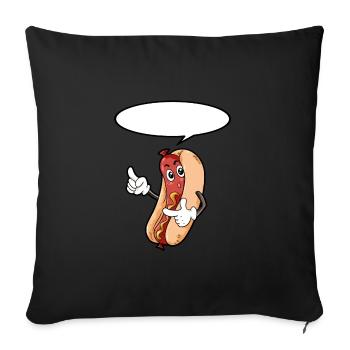 Hot Dog Food Gourmet Gift - Sofa pillowcase 17,3'' x 17,3'' (45 x 45 cm) - black - Front