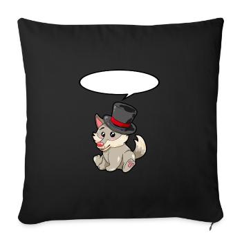 Magician Wolf - Sofa pillowcase 17,3'' x 17,3'' (45 x 45 cm) - black - Front