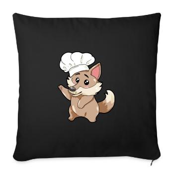 Chef Wolf - Sofa pillowcase 17,3'' x 17,3'' (45 x 45 cm) - black - Front