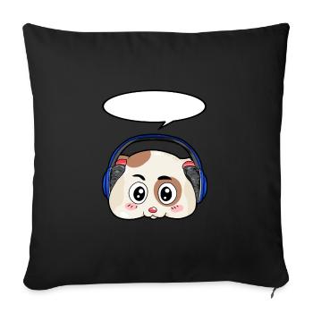 Hamster avec écouteurs - Housse de coussin décorative 45 x 45 cm - noir - Devant