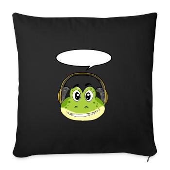 Frog with headphones - Sofa pillowcase 17,3'' x 17,3'' (45 x 45 cm) - black - Front