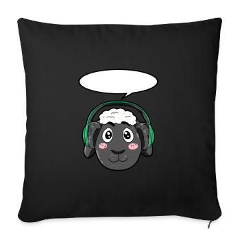 Sheep with headphones - Sofa pillowcase 17,3'' x 17,3'' (45 x 45 cm) - black - Front